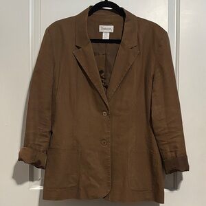 Chadwicks Tan Linen Blend Blazer